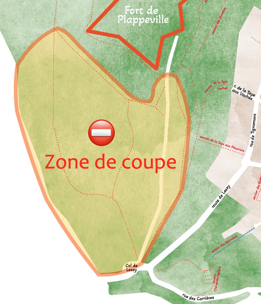 Zone inaccessible coupe bois